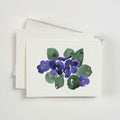 Purple Violets Watercolor Boxed Notecards