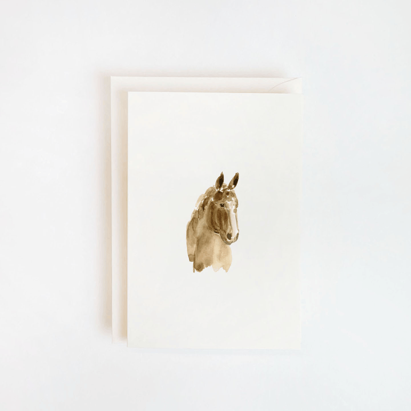 Brown Horse Watercolor Card