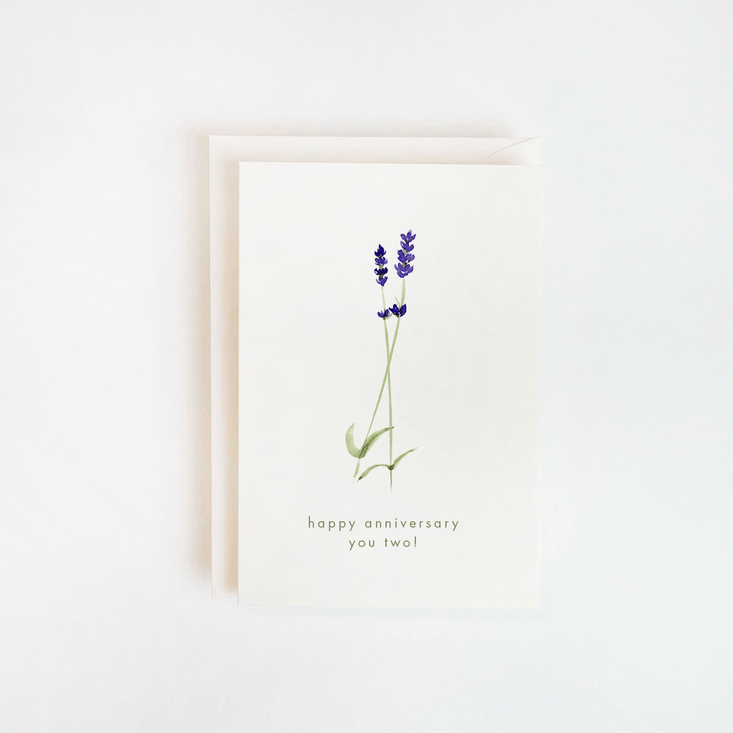 Lavender Floral Watercolor Anniversary Card
