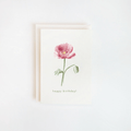 Pink Poppy Floral Watercolor Birthday Card