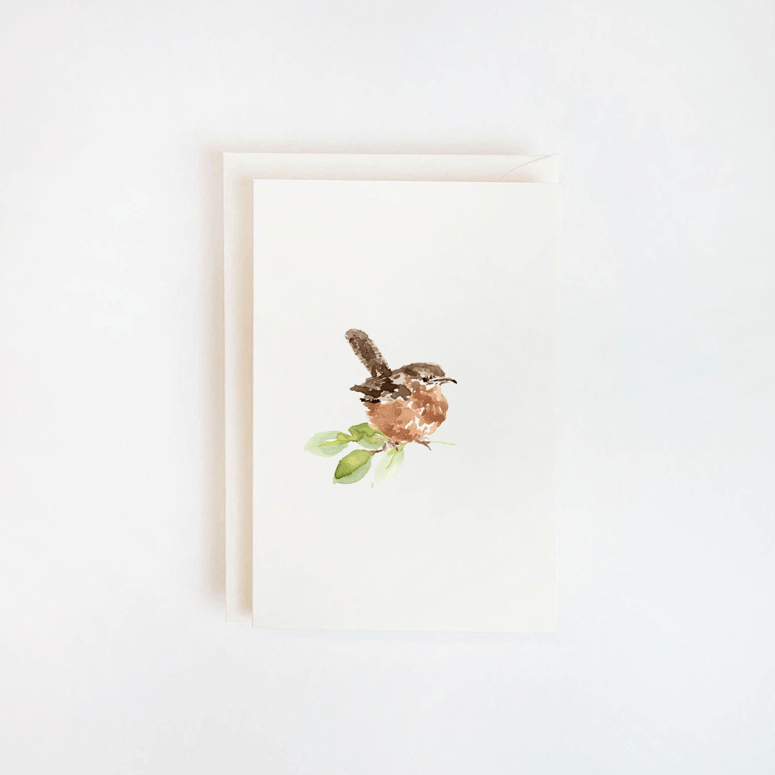 Brown Bird Watercolor Card 
