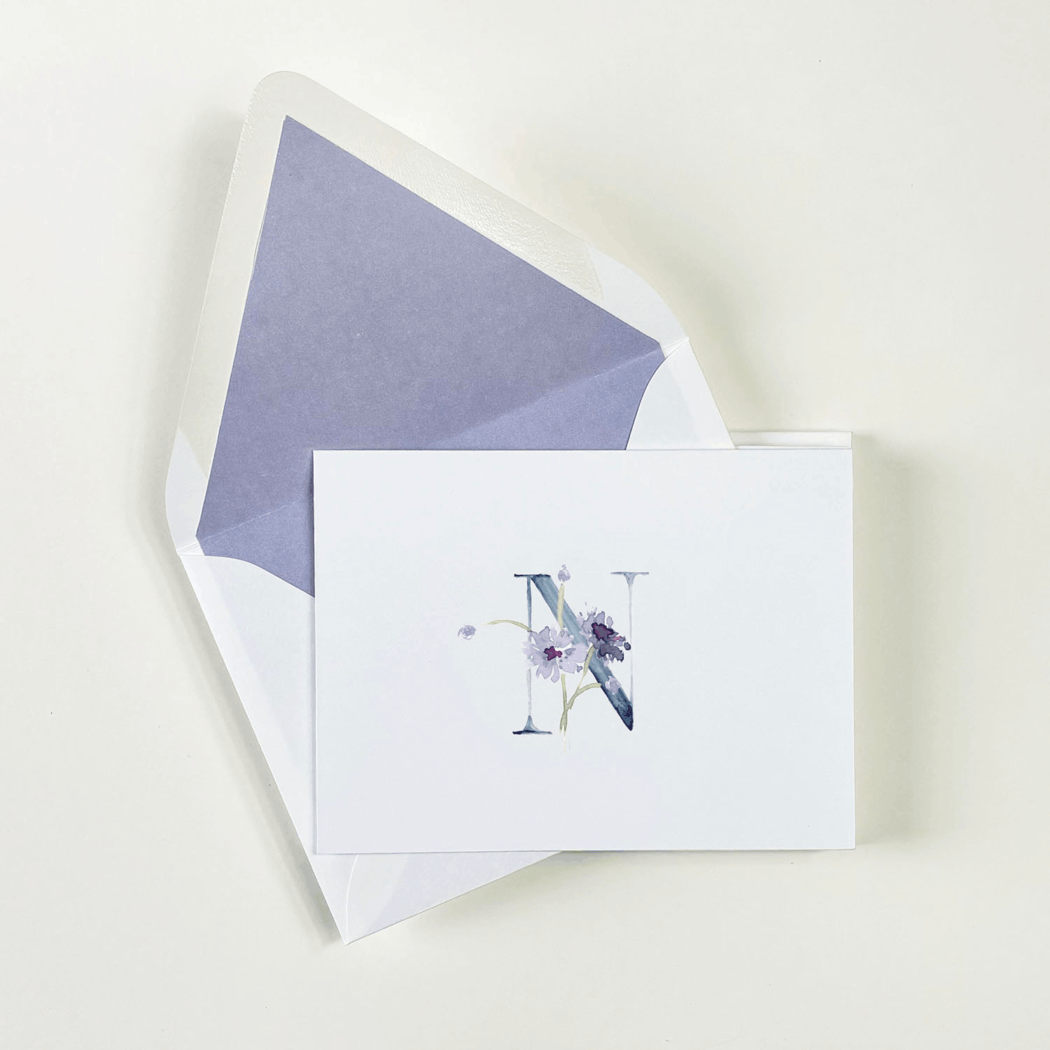 Wildflower Initial N Boxed Notecards