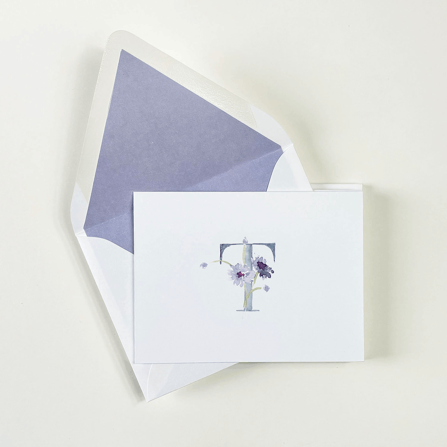 Wildflower Initial T Boxed Notecards