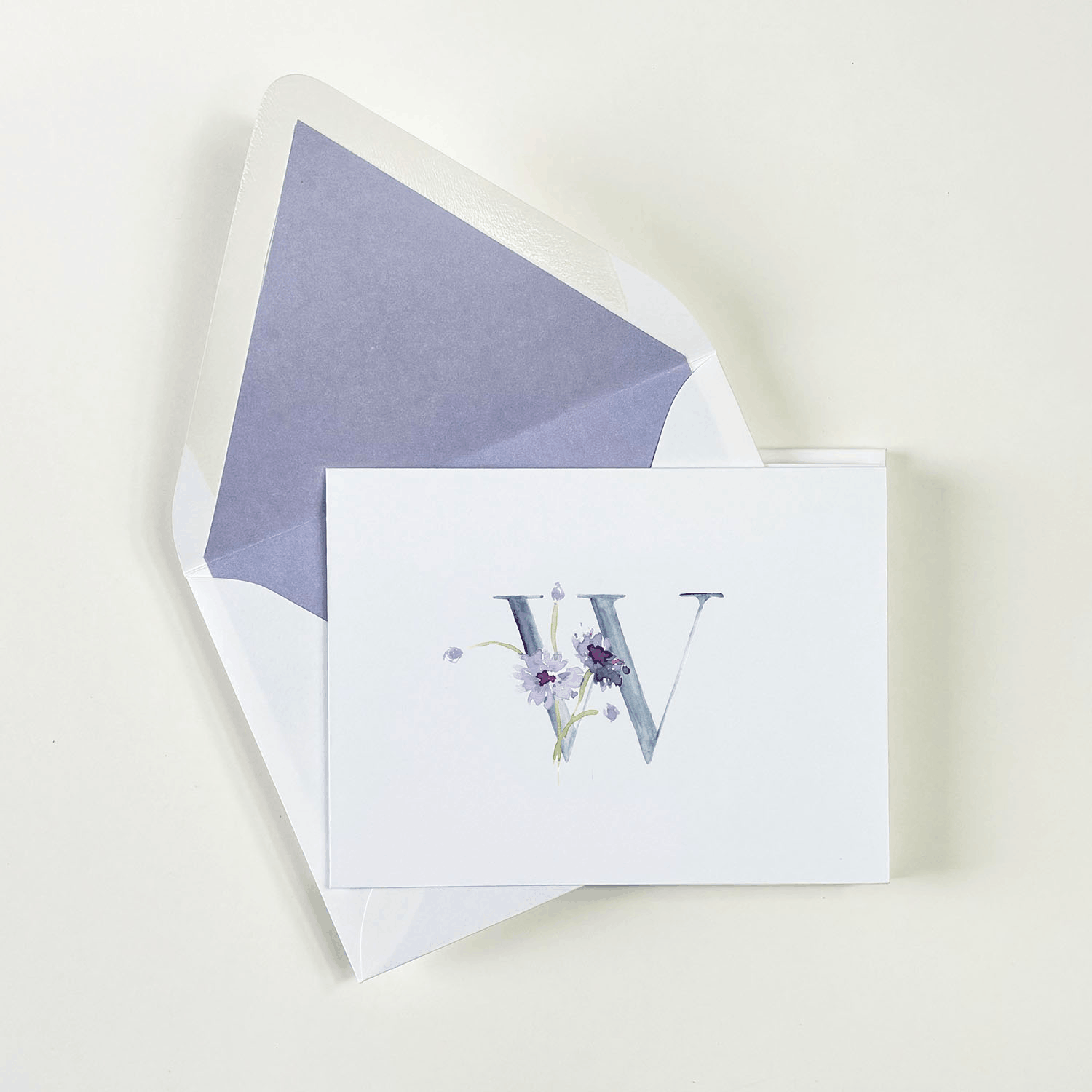 Wildflower Initial W Boxed Notecards