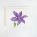 Purple Clematis Watercolor Card