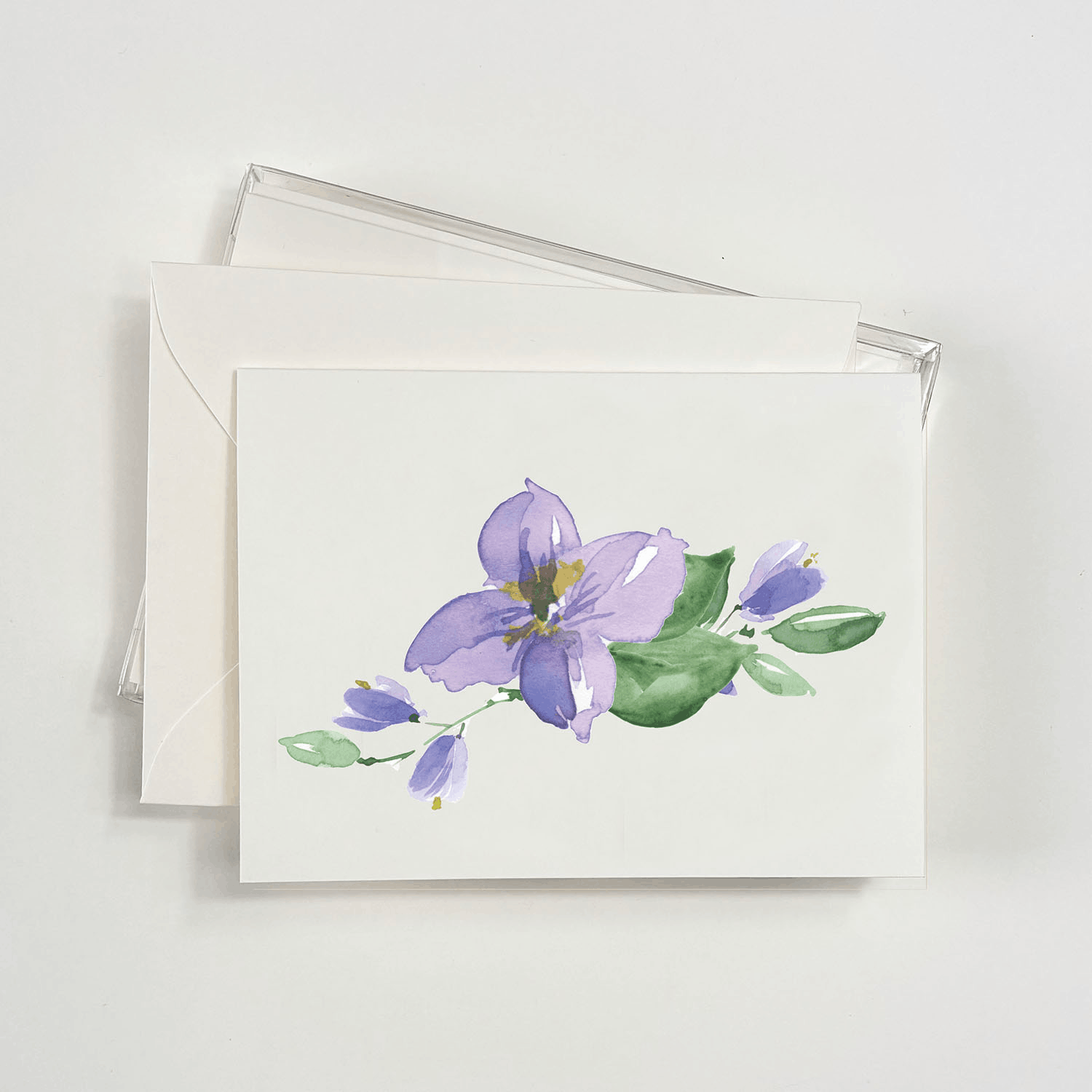Purple Star Watercolor Boxed Notecards