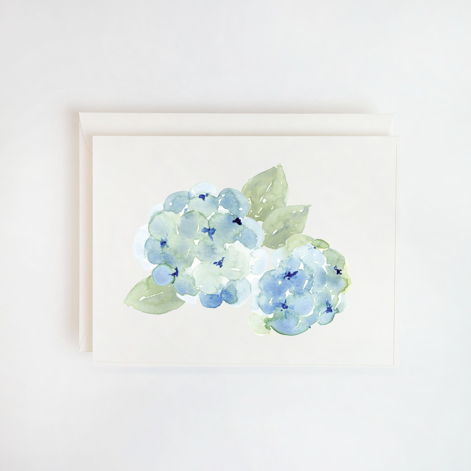Light Blue Hydrangea Watercolor Card