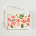 Coral Roses Watercolor Boxed Notecards