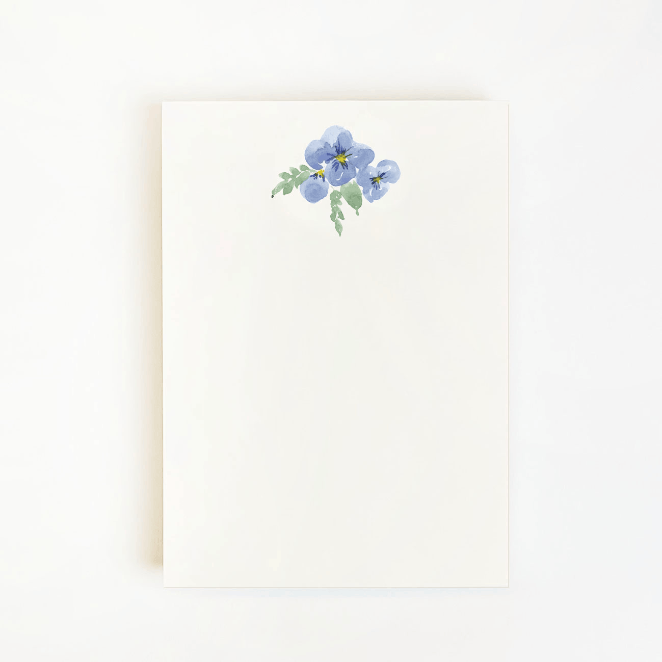 Blue Pansies Watercolor Notepad