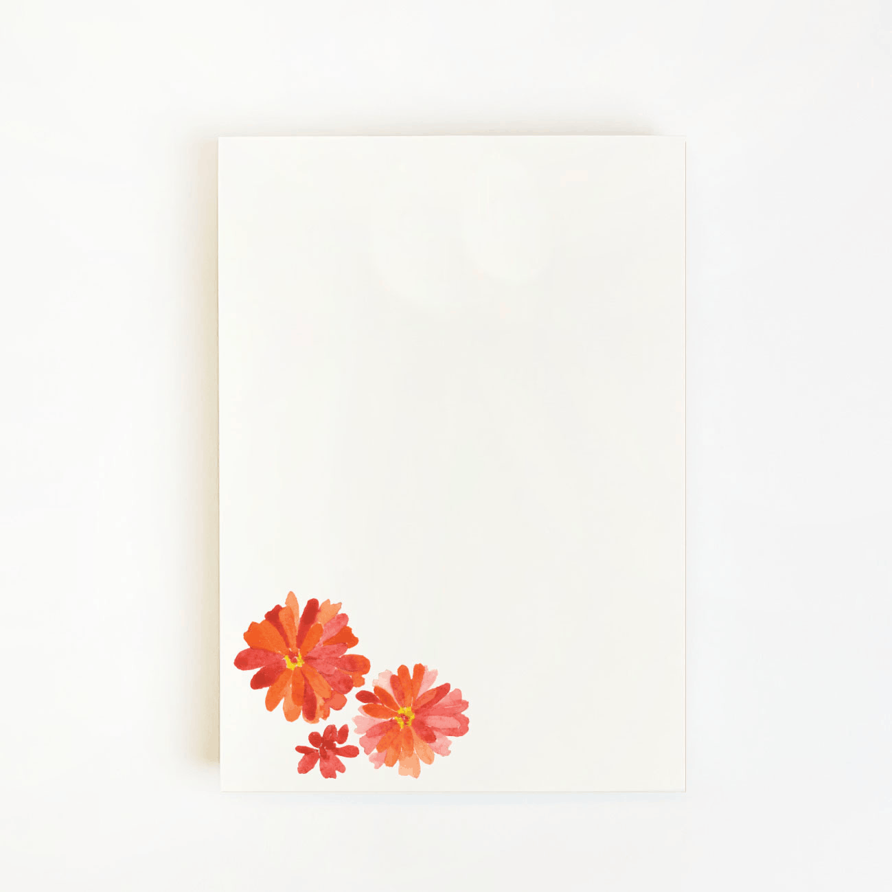 Orange Zinnias Watercolor Notepad