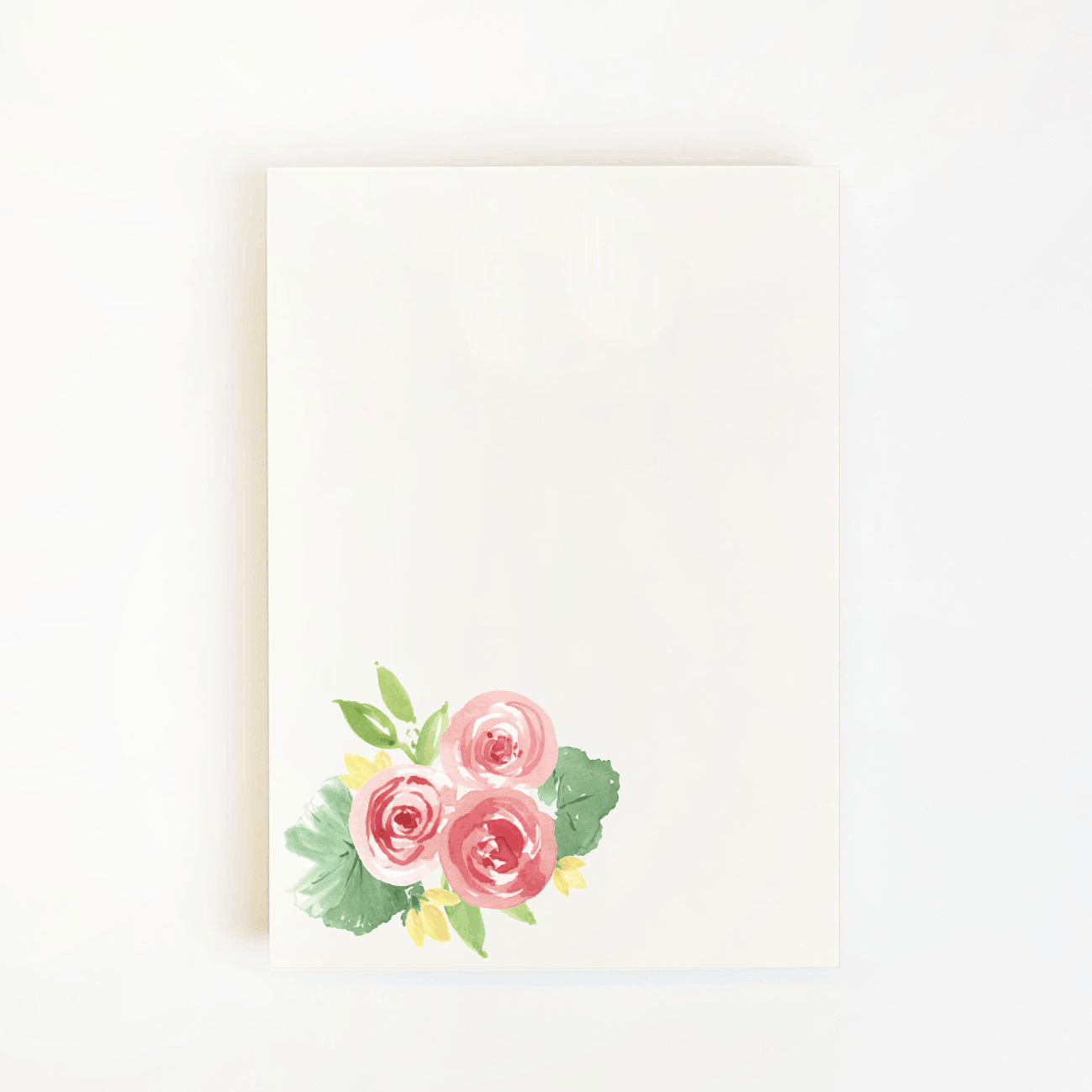 Pink Roses Watercolor Notepad