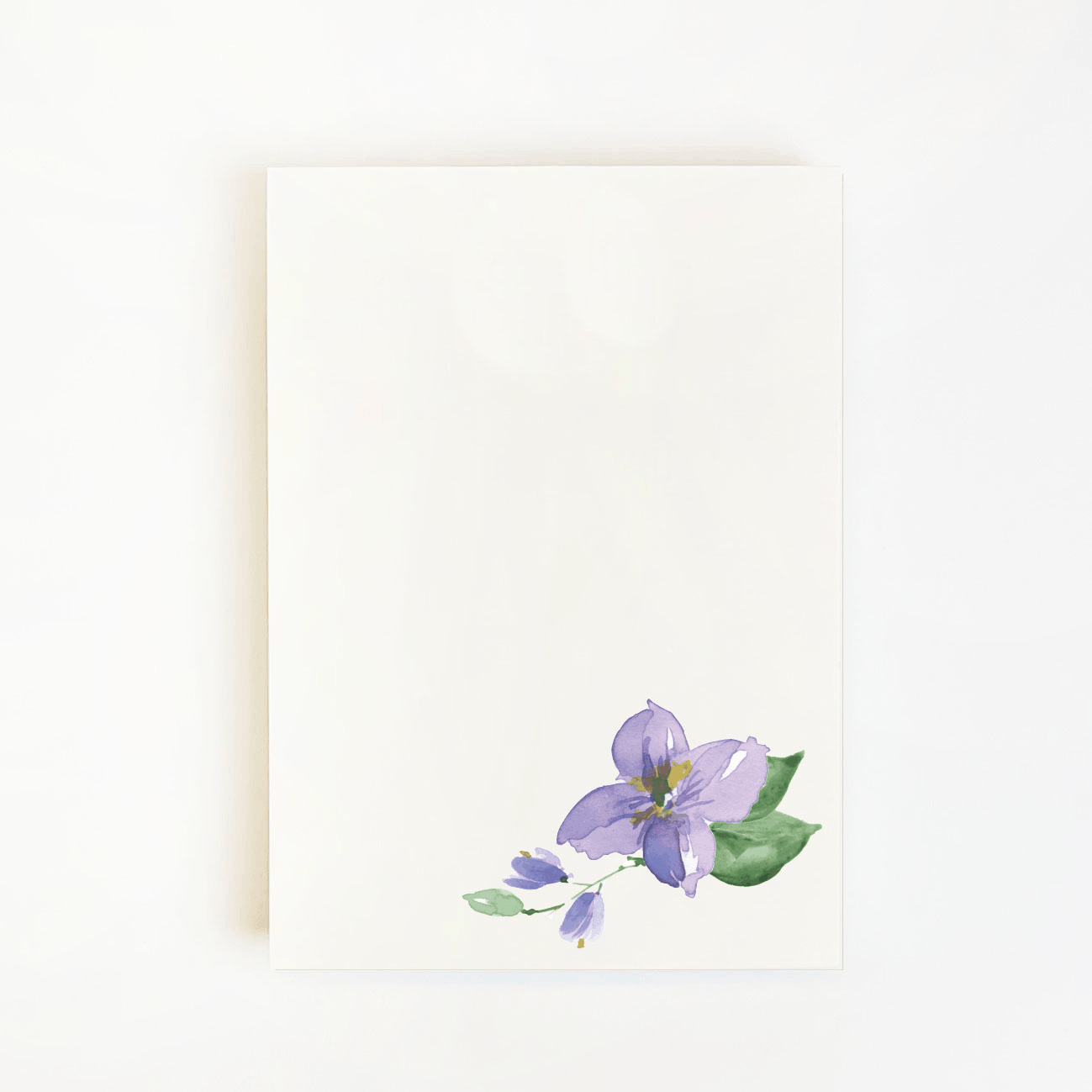 Purple Star Flower Watercolor Notepad