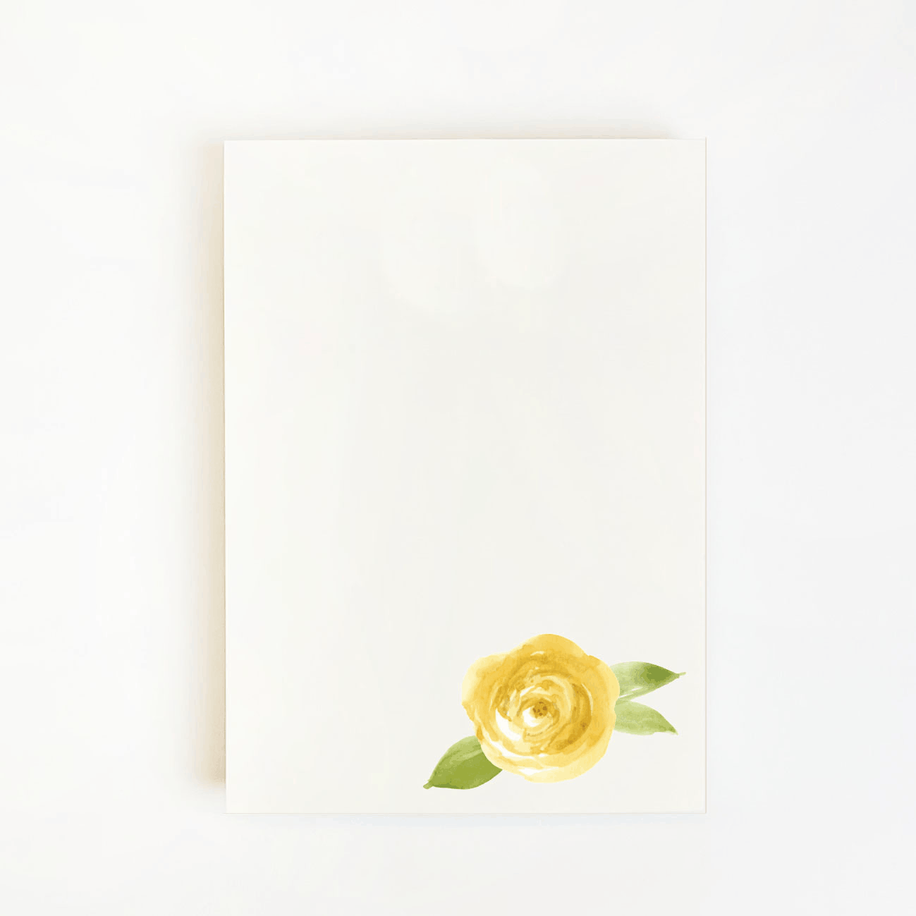 Yellow Rose Watercolor Notepad