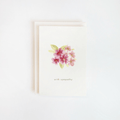 Pink Wildflower Watercolor Sympathy Card